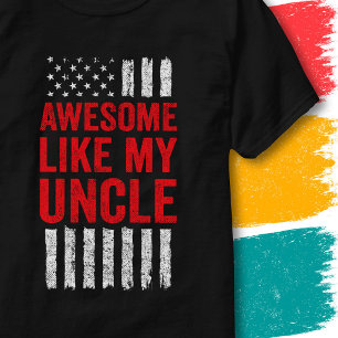 T-shirt Drapeau étoilé Citation Génial Comme Mon Oncle