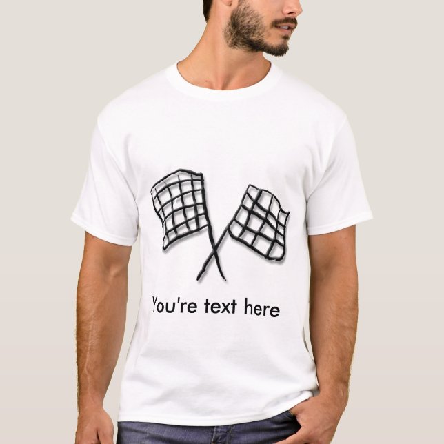 T-shirt Drapeau fait sur commande de course avec le tex (Devant)