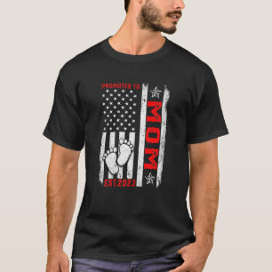 T-shirt Drapeau Femme Usa Promu À Maman Est 2023 Femme Fam