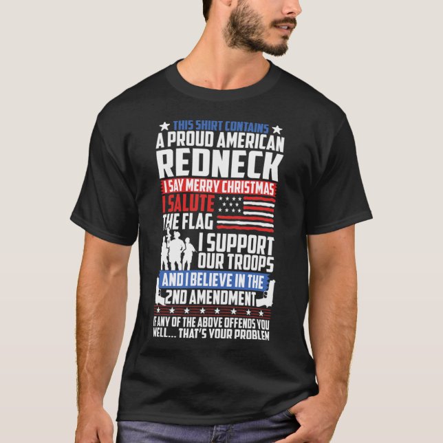 T-shirt Drapeau Fière des troupes américaines de soutien a (Devant)