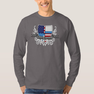 T-shirt Drapeau Finlandais-Américain de bouclier