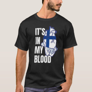 T-shirt Drapeau finlandais Coeur sang Veines main Finlande