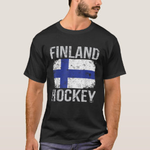 T-shirt Drapeau finlandais de hockey T Chemise