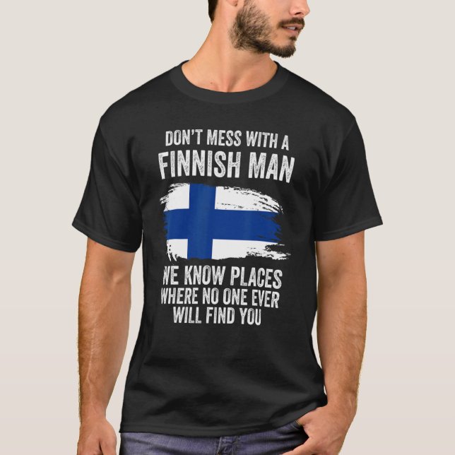 T-shirt Drapeau finlandais Mens Finlande (Devant)