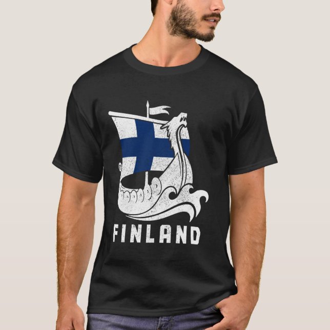 T-shirt Drapeau finlandais Vive Finn Suomi Sisu Souven (Devant)