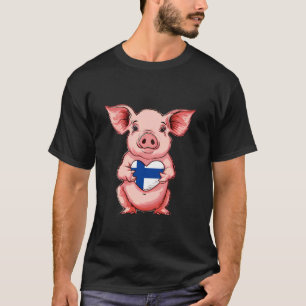T-shirt Drapeau Finlande Coeur de porc Fierté finnoise Fin