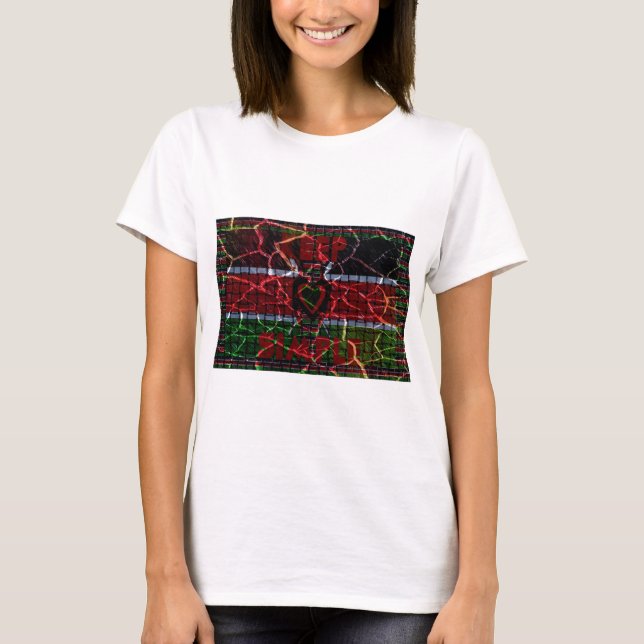 T-shirt Drapeau fissuré : Faites simple - Résilience kenya (Devant)