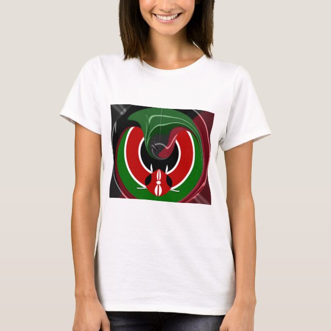 T-shirt Drapeau Fluid Kenyan : Un design moderne (Devant)