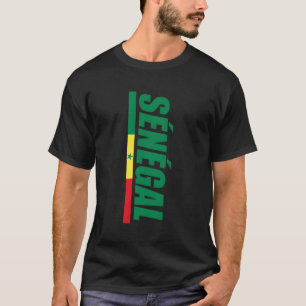 T-shirt Drapeau Football sénégalais Souvenir Tricolor Vert