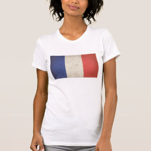 T-shirt Drapeau français affligé