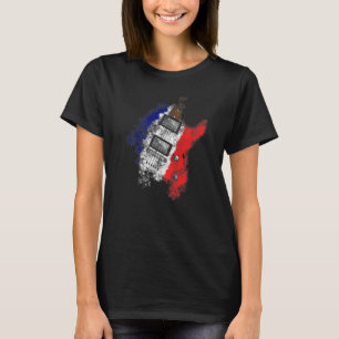 T-shirt Drapeau français de 14 jours Guitare Electrique Gu