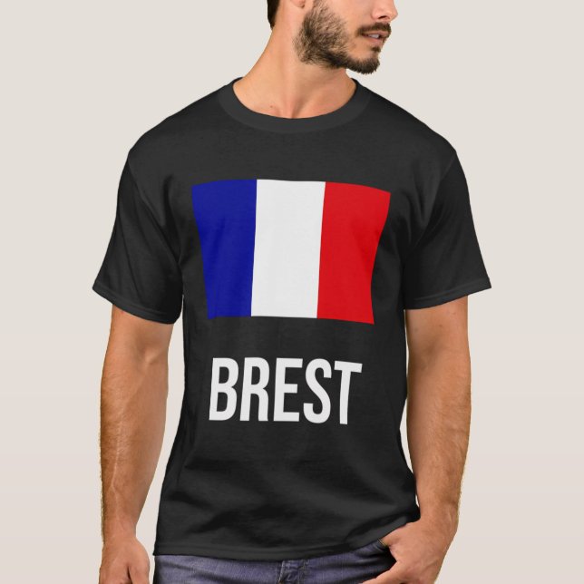 T-shirt Drapeau français de Brest Racines de vacances Fran (Devant)