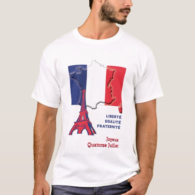 T-shirt Drapeau français de la journée Patriotique BASTILL (Devant)