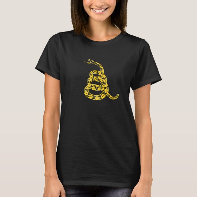 T-shirt Drapeau Gadsden du crotale de bois du patriote amé (Devant)