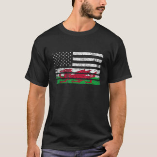T-shirt Drapeau gallois américain États-Unis Chemise de Ga