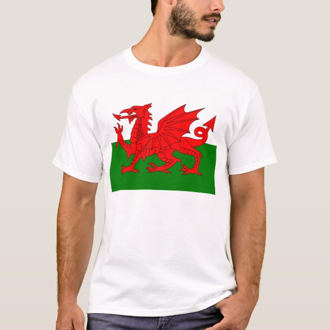 T-shirt Drapeau gallois dragon rouge gallois (Devant)