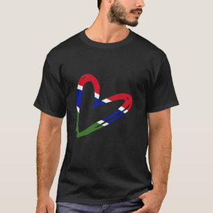 T-shirt Drapeau gambien Gambie Cœur Fierté gambienne Racin