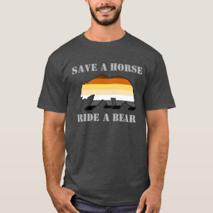 T-shirt Drapeau Gay Bear Pride Enregistrer Un Cheval Ride