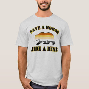T-shirt Drapeau Gay Bear Pride Enregistrer Un Cheval Ride