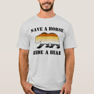 T-shirt Drapeau Gay Bear Pride Enregistrer Un Cheval Ride 