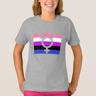 T-shirt Drapeau Genderfluid découpé