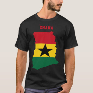 T-shirt Drapeau ghanéen à l'intérieur de la carte du Ghana