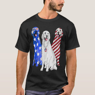 T-shirt Drapeau Golden Retriever heureux 4 juillet indépen