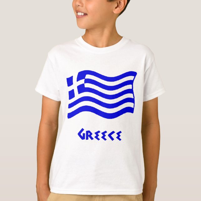 T-shirt Drapeau grec (ondulation) (Devant)