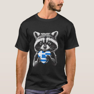 T-shirt Drapeau Grèce Lémurien Cœur Racines Grecques Hellé