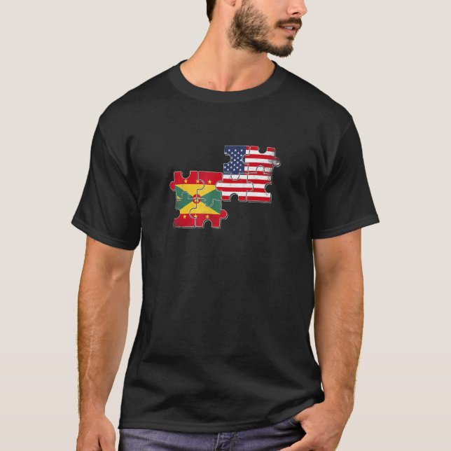 T-shirt Drapeau grenadien américain (Devant)