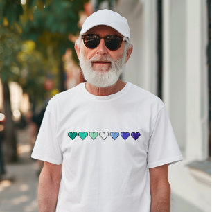 T-shirt Drapeau gris Coeur Pixel