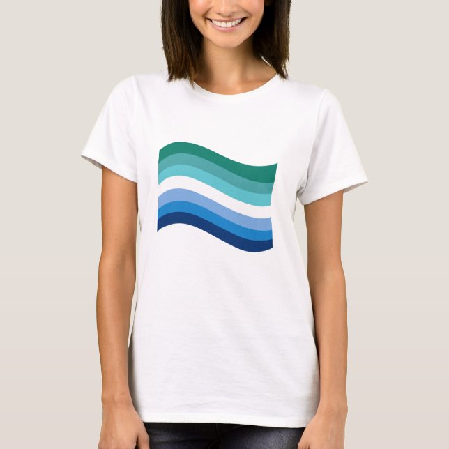 T-shirt Drapeau gris mâle Azure Wavy (Devant)