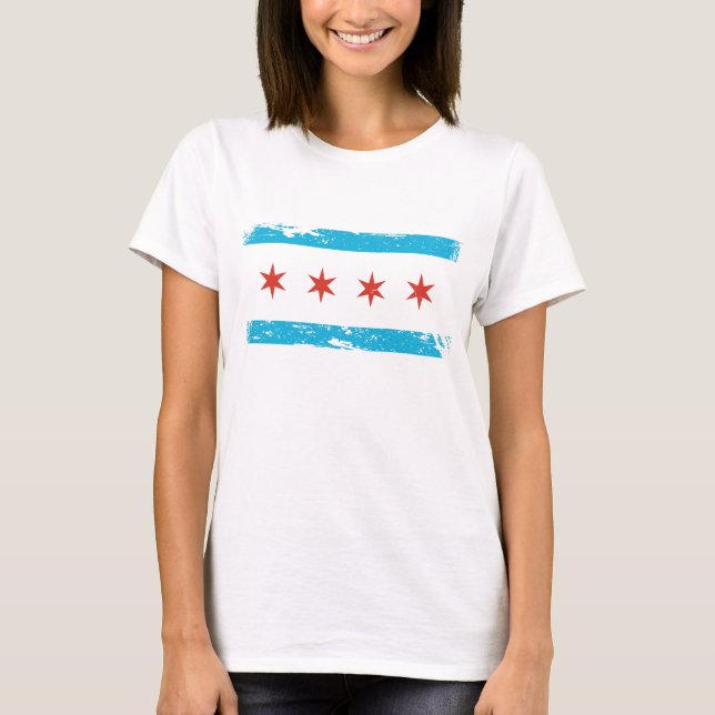 T-shirt Drapeau grunge de Chicago (Devant)