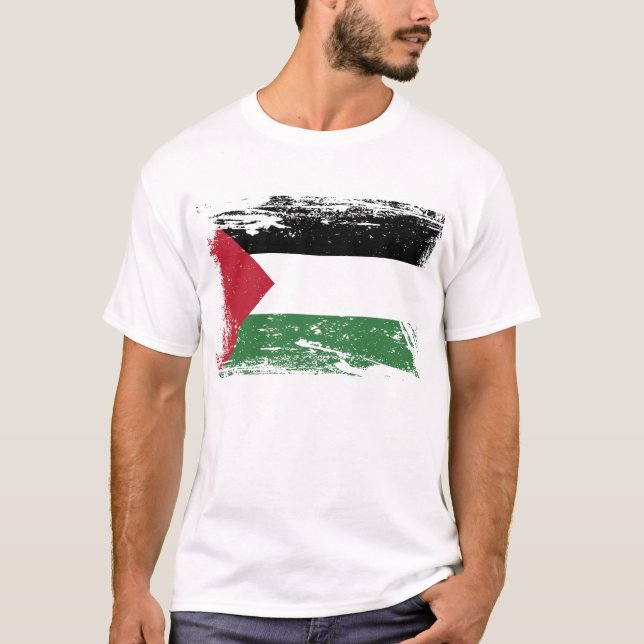 T-shirt Drapeau grunge de la Palestine (Devant)