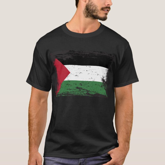 T-shirt Drapeau grunge de la Palestine (Devant)