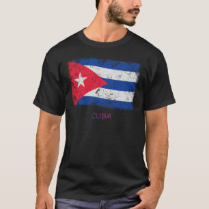 T-shirt Drapeau grunge du Cuba