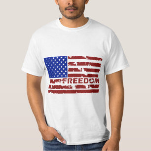 T-shirt Drapeau Grunge Freedom États-Unis