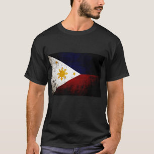 T-shirt Drapeau grunge noir de Philippines