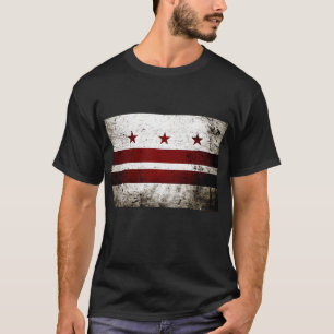 T-shirt Drapeau grunge noir de Washington DC