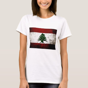 T-shirt Drapeau grunge noir du Liban