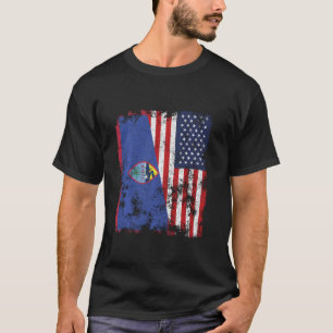 T-shirt Drapeau Guam USA en détresse - demi-américain
