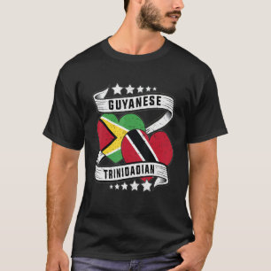 T-shirt drapeau guyanais et trini moitié trinidad moitié g