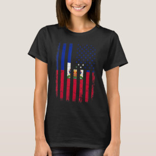 T-shirt Drapeau haïtien Américain Racines haïtiennes Haïti