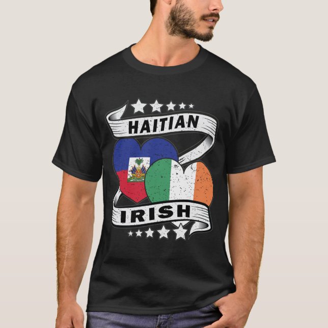 T-shirt Drapeau Haïtien Et Irlandais (Devant)