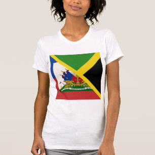T-shirt Drapeau haïtien jamaïcain   Half Jamaïque Haïti
