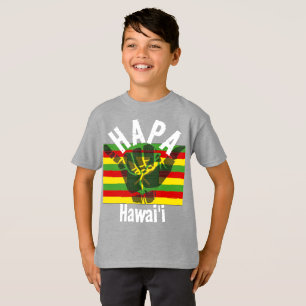 T-shirt Drapeau HAPA HAWAII Kānaka Maoli TRIBAL SHAKA BG W