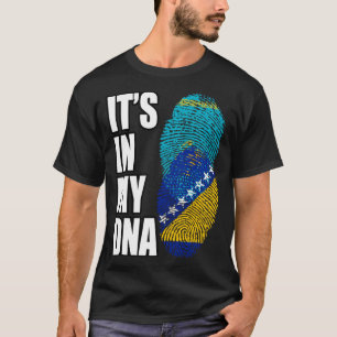 T-shirt Drapeau Héritage De L'ADN Mélangé De Bosnie Et Du