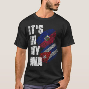 T-shirt Drapeau Héritage De L'ADN Mélangé Haïtien Et Cubai