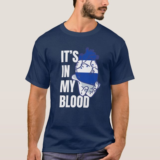 T-shirt Drapeau hondurien Coeur Sang Veines Main Honduras (Devant)