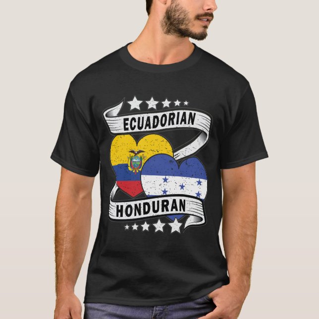 T-shirt Drapeau hondurien Et Équatorien (Devant)